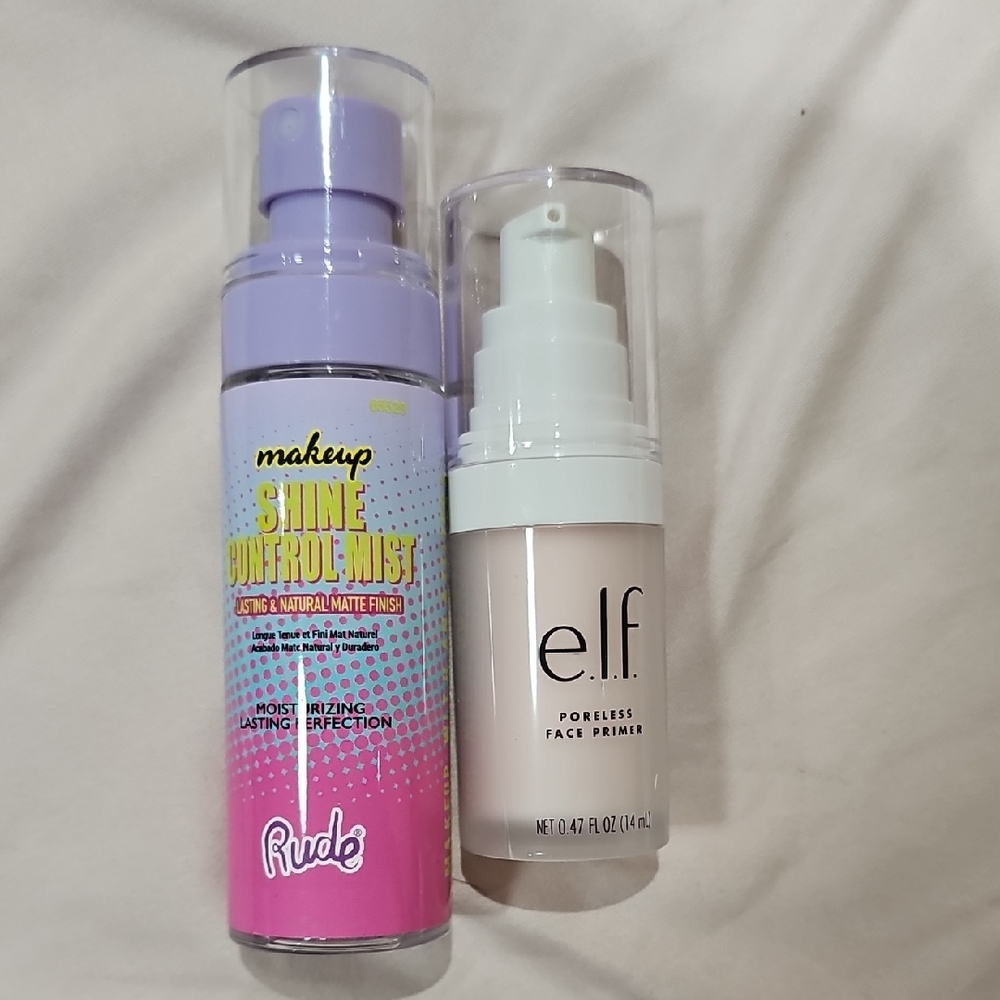Rude Shine Control Mist And Elf Poreless Face Primer